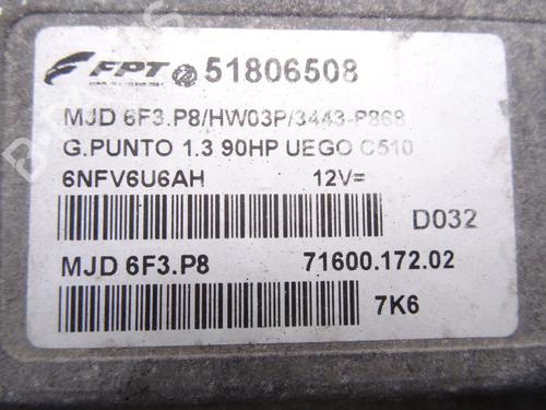 Engine control unit (ECU) FIAT GRANDE PUNTO (199_) 1.3 D Multijet (199.AXD11, 199.AXD1A, 199.AXD1B,... | BP19663353M57 