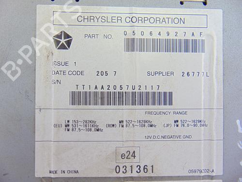 Radio JEEP GRAND CHEROKEE III (WH, WK) 3.0 CRD 4x4 | BP10348850E6 