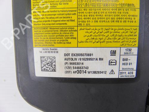 Right seat airbag CHEVROLET AVEO Hatchback (T300) 1.3 D | BP8140644C14 