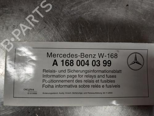 Fuse box MERCEDES-BENZ A-CLASS (W168) A 140 (168.031, 168.131) | BP26255666E1 