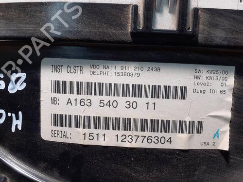 Instrument cluster MERCEDES-BENZ M-CLASS (W163) ML 230 (163.136) | BP9298454C47 