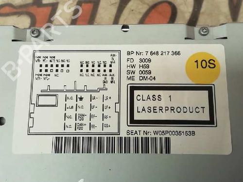 Radio SEAT ALTEA XL (5P5, 5P8) 1.8 TFSI | BP7927082E6 