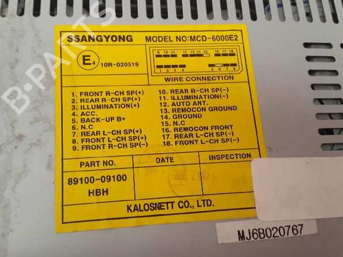 Bilradio SSANGYONG KYRON 2.0 Xdi | BP7925152E6 