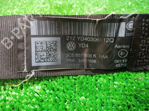Rear right seatbelt VW PASSAT B7 (362)  | BP13754392I28 