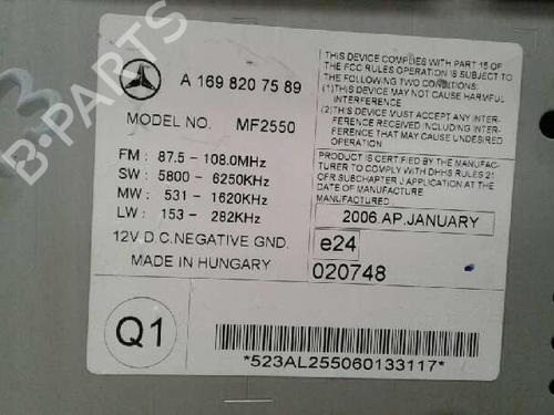 Radio MERCEDES-BENZ A-CLASS (W169) A 180 CDI (169.007, 169.307) | BP7926811E6