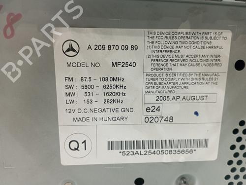 Radio MERCEDES-BENZ CLK (C209)  | BP29626611E6 