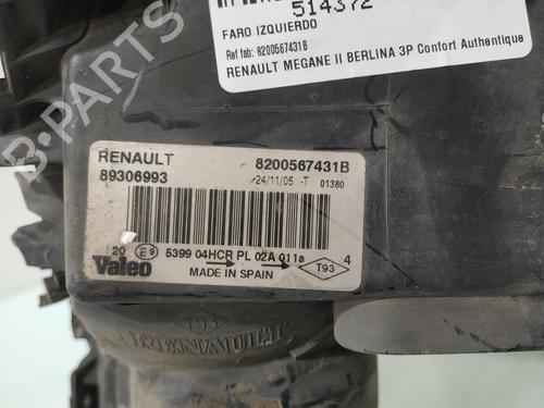 Venstre forlygte RENAULT MEGANE II Saloon (LM0/1_) 1.9 dCi (LM0G, LM1G, LM2C) | BP30043637C28 