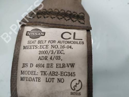 Front left seatbelt NISSAN X-TRAIL I (T30) 2.2 Di 4x4 | BP10738636I26 