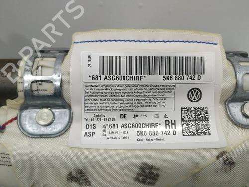 Right curtain airbag VW GOLF VI (5K1) 1.6 TDI | BP8803725C12 