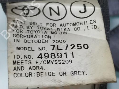 Rear right seatbelt TOYOTA PRIUS Liftback (_W2_) 1.5 Hybrid (NHW20_, NHW20R) | BP27217587I28 