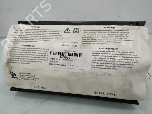 Used Passenger airbag OPEL ZAFIRA / ZAFIRA FAMILY B (A05) 1.9 CDTI (M75) (100 hp) 17192029