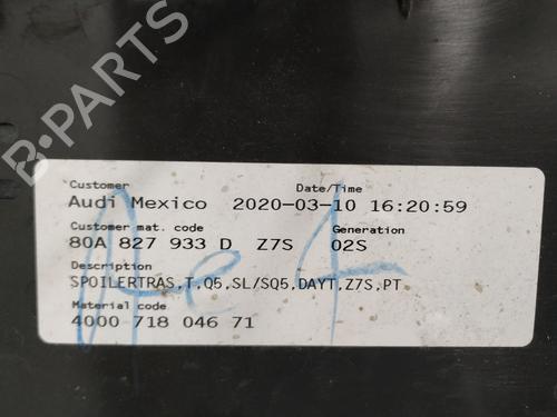 Rear spoiler AUDI Q5 (FYB, FYG) 3.0 TDI quattro | BP13497334C96 