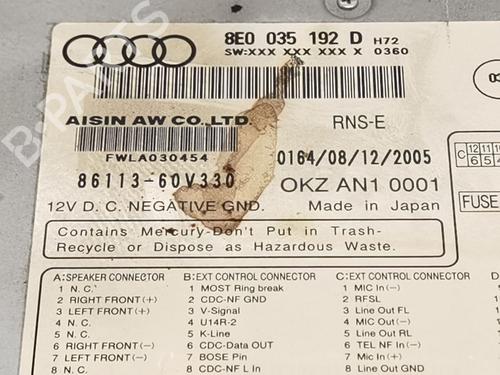 Radio AUDI A4 B7 Avant (8ED) 2.0 TDI 16V | BP31345603E6