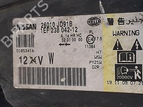 Right headlight NISSAN QASHQAI I (J10, NJ10) 2.0 dCi All-wheel Drive | BP29853941C29