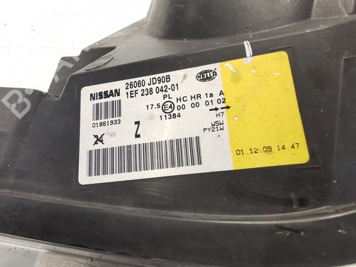 Left headlight NISSAN QASHQAI I (J10, NJ10) 1.6 | BP30109062C28 