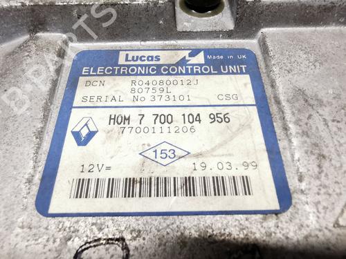Engine control unit (ECU) RENAULT KANGOO (KC0/1_) D 65 1.9 (KC0E, KC02, KC0J, KC0N) | BP29512430M57 