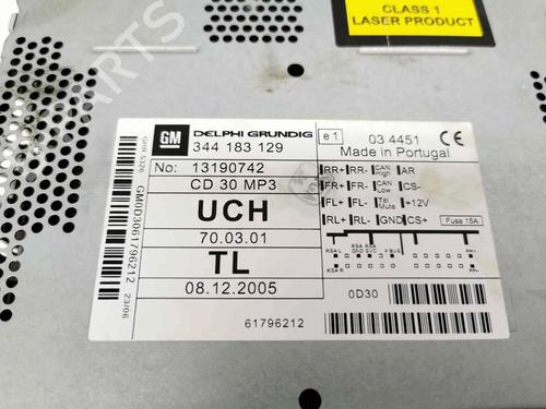 Radio OPEL ZAFIRA / ZAFIRA FAMILY B (A05) 1.9 CDTI (M75) | BP8483147E6 