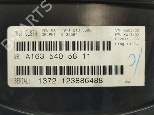 Instrument cluster MERCEDES-BENZ M-CLASS (W163)  | BP9762787C47