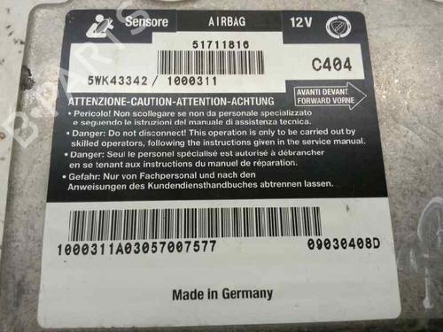 Kollisjonspute styreenhet FIAT STILO (192_) 2.4 20V (192_XD1A, 192AXD12) | BP2865568M53 