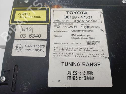 Radio TOYOTA PRIUS (_W3_) 1.8 Hybrid (ZVW3_) | BP28733111E6 