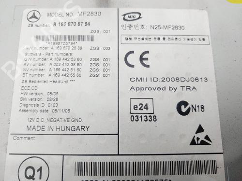 Radio MERCEDES-BENZ B-CLASS Sports Tourer (W245)  | BP29903709E6 