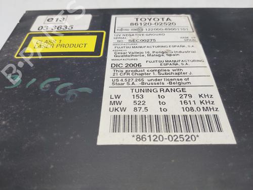Radio TOYOTA AURIS (_E15_)  | BP13573431E6 