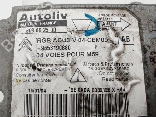Airbag styreenhed CITROËN BERLINGO / BERLINGO FIRST Box Body/MPV (M_) 2.0 HDI 90 (MBRHY, MCRHY) | BP29820938M53 