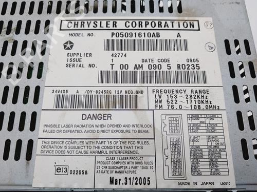 Radio CHRYSLER VOYAGER IV (RG, RS) 2.5 CRD | BP18070361E6 