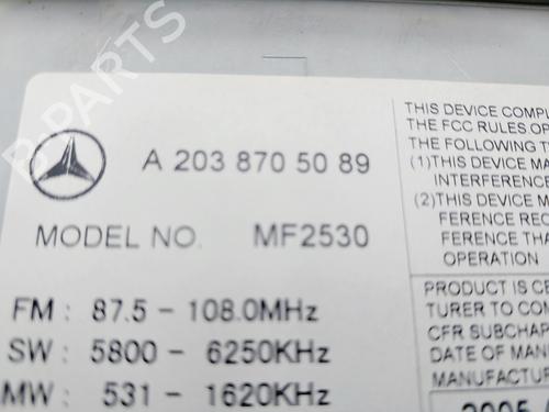 Radio MERCEDES-BENZ C-CLASS Coupe (CL203) C 180 Kompressor (203.746) | BP29962263E6 