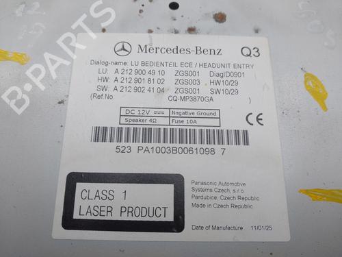 Radio MERCEDES-BENZ E-CLASS (W212) E 220 CDI / BlueTEC (212.001, 212.002) | BP16525060E6 