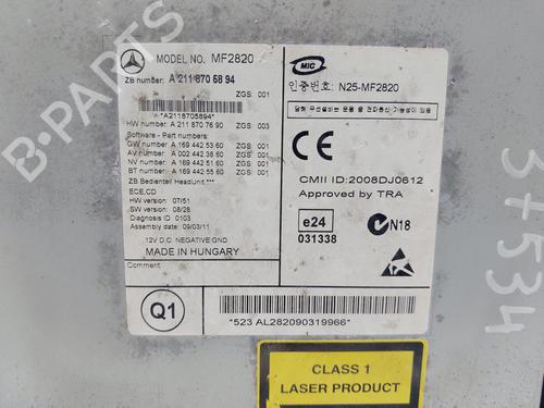 Radio MERCEDES-BENZ E-CLASS T-Model (S211) E 220 T CDI (211.208) | BP26967294E6 