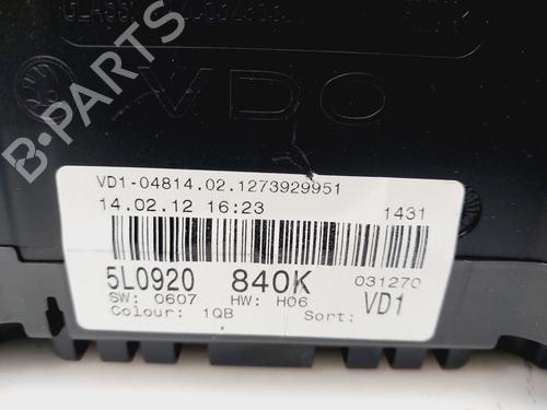 Instrument cluster SKODA YETI (5L) 2.0 TDI | BP25870305C47