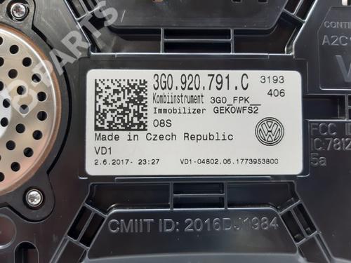 Cuadro instrumentos VW PASSAT B8 (3G2, CB2) 1.6 TDI | BP9845276C47 