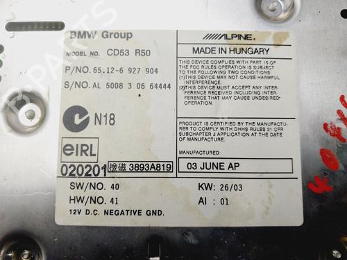 Radio MINI MINI (R50, R53)  | BP31877362E6 