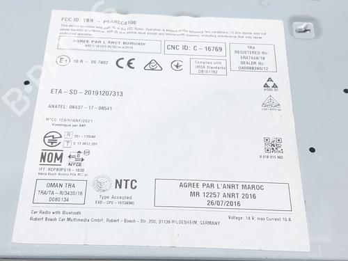 Radio PEUGEOT 208 II (UB_, UP_, UW_, UJ_)  | BP12413968E6 