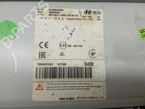 Radio HYUNDAI i20 III (BC3, BI3)  | BP24834784E6 