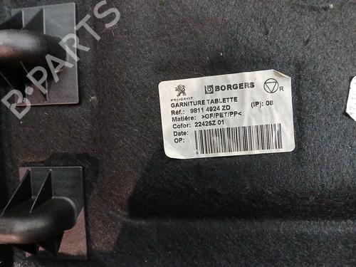 Rear parcel shelf PEUGEOT 3008 II SUV (MC_, MR_, MJ_, M4_) 1.2 THP/ PureTech 130 (MRHNSM, MRHNSU, MRHNSJ, MRHNYW,... | BP30136175C85