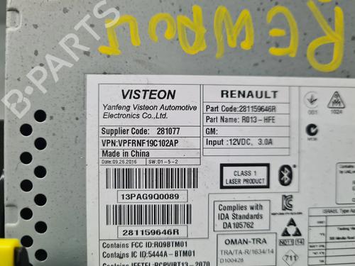 Radio RENAULT KADJAR (HA_, HL_) 1.6 dCi 130 4x4 (HLA4) | BP22524236E6 