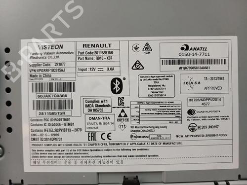 Radio DACIA SANDERO II 1.0 SCe 75 (B8JC, B8JD, B8NC) | BP32009878E6  - Image 8