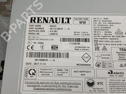 Bilradio RENAULT MEGANE IV Grandtour (K9A/M/N_) 1.5 dCi 110 | BP22373909E6