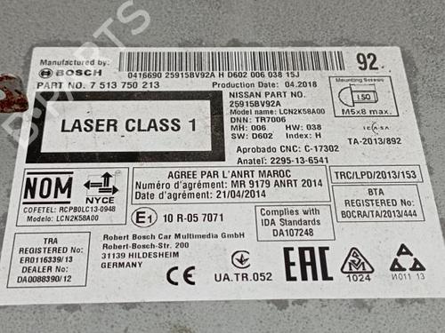 Radio NISSAN JUKE (F15) 1.5 dCi | BP7222007E6 