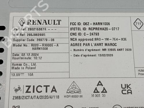 Radio RENAULT TRAFIC III Van (FG_) 2.0 dCi 110 (FGMW) | BP19044458E6 
