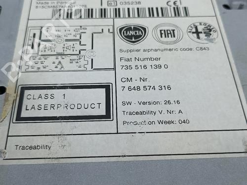 Radio FIAT 500 (312_) 1.2 (312AXA1A) | BP16289063E6 