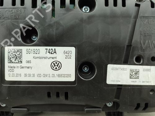 Instrument cluster VW GOLF VII (5G1, BQ1, BE1, BE2) 1.4 TGI CNG | BP19699994C47 