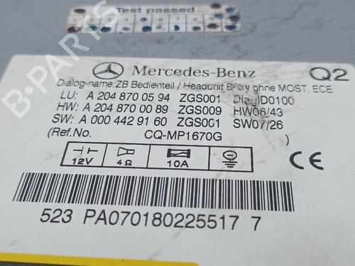 Radio MERCEDES-BENZ C-CLASS (W204) C 220 CDI (204.008) | BP20037353E6 