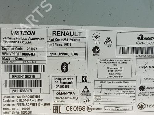 Radio RENAULT MEGANE IV Grandtour (K9A/M/N_) 1.5 dCi 110 | BP22340054E6