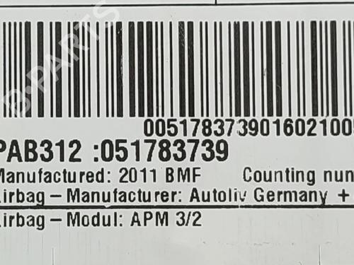 Passenger airbag FIAT 500 C (312_) 1.2 (312CXA1A, 312AXA1A) | BP30513610C10 