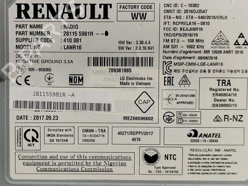 Radio RENAULT MEGANE IV Hatchback (B9A/M/N_) 1.5 dCi 110 (B9A3) | BP33174386E6 - Image 8