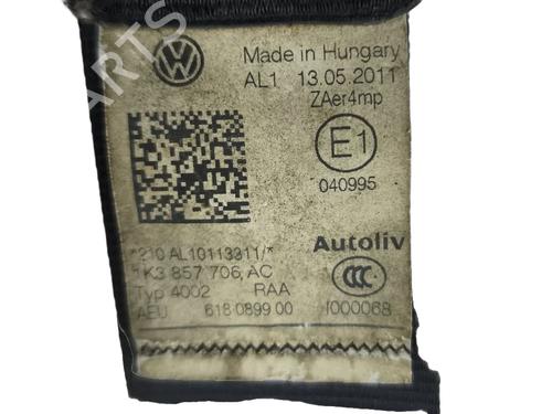 Front right seatbelt VW GOLF VI (5K1) 1.6 TDI | BP39951562I25  - Image 7