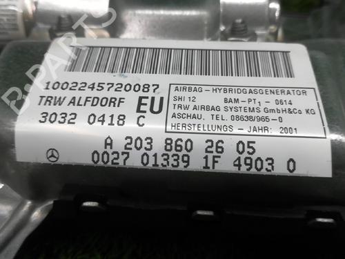 Right door airbag MERCEDES-BENZ C-CLASS (W203) C 270 CDI (203.016) A2038602605